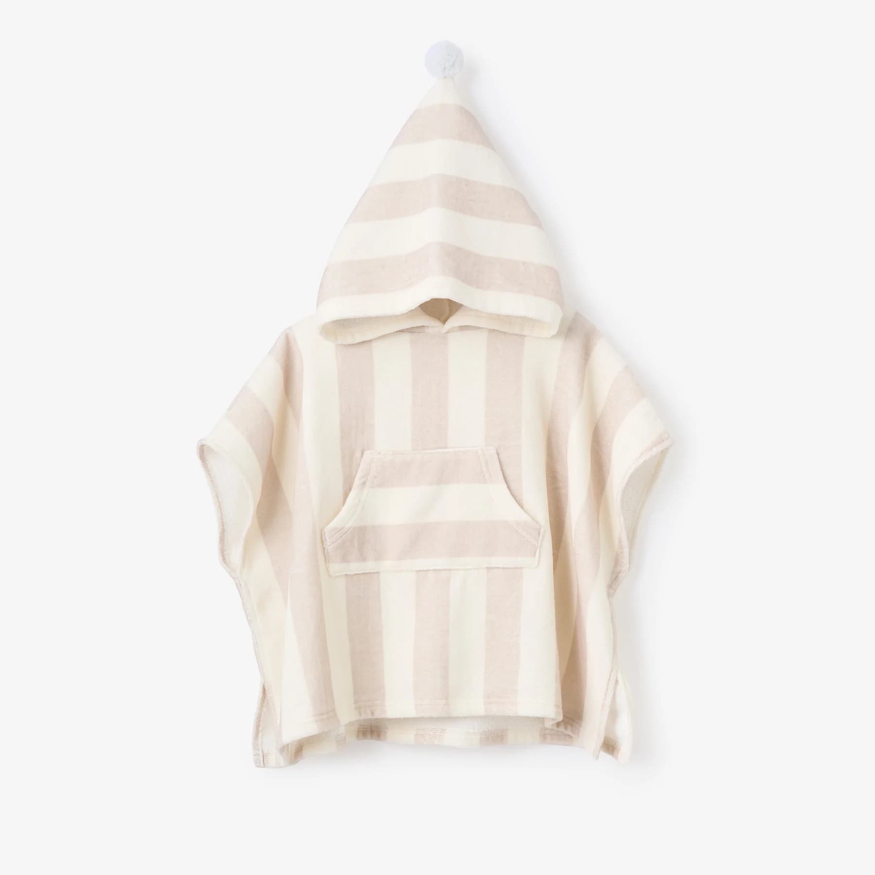 Taupe Cabana Stripe Terry Poncho - image 1